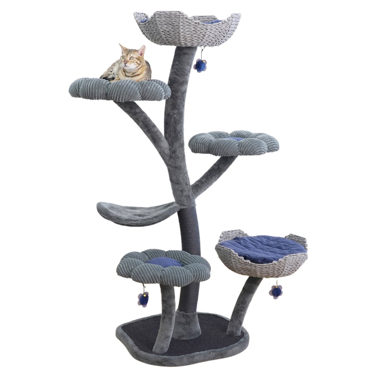 Catry Blue Blossom Cat Tree 59" - Image 1