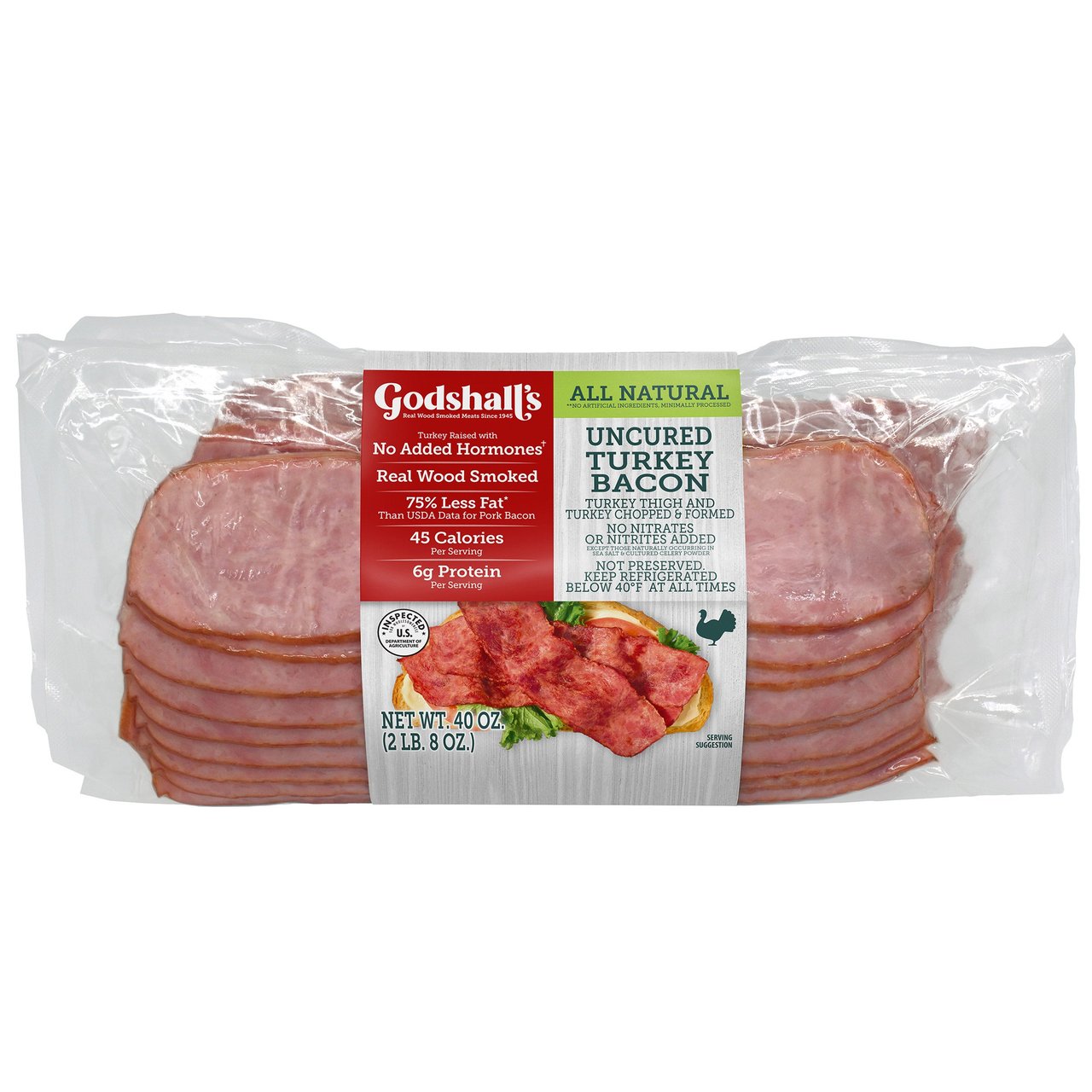 Godshall's Turkey Bacon 2.5 Lbs - Image 1
