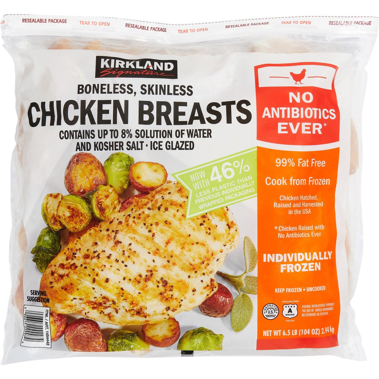 Kirkland Signature Chicken Breast 6.5 lbs Individually Frozen - Image 1