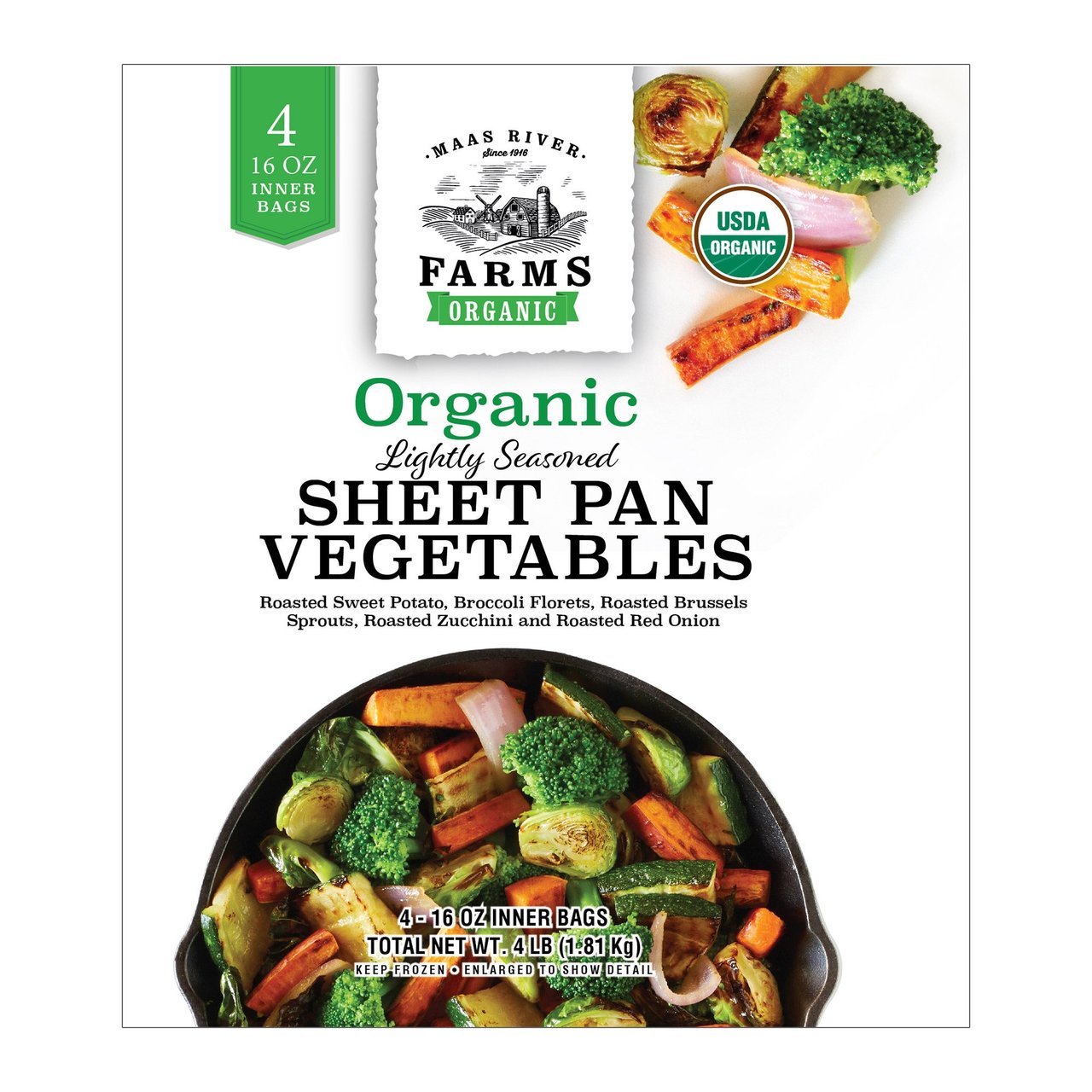 Mass River Farms Organic Sheet Pan Vegetables 4/16 oz - Image 1