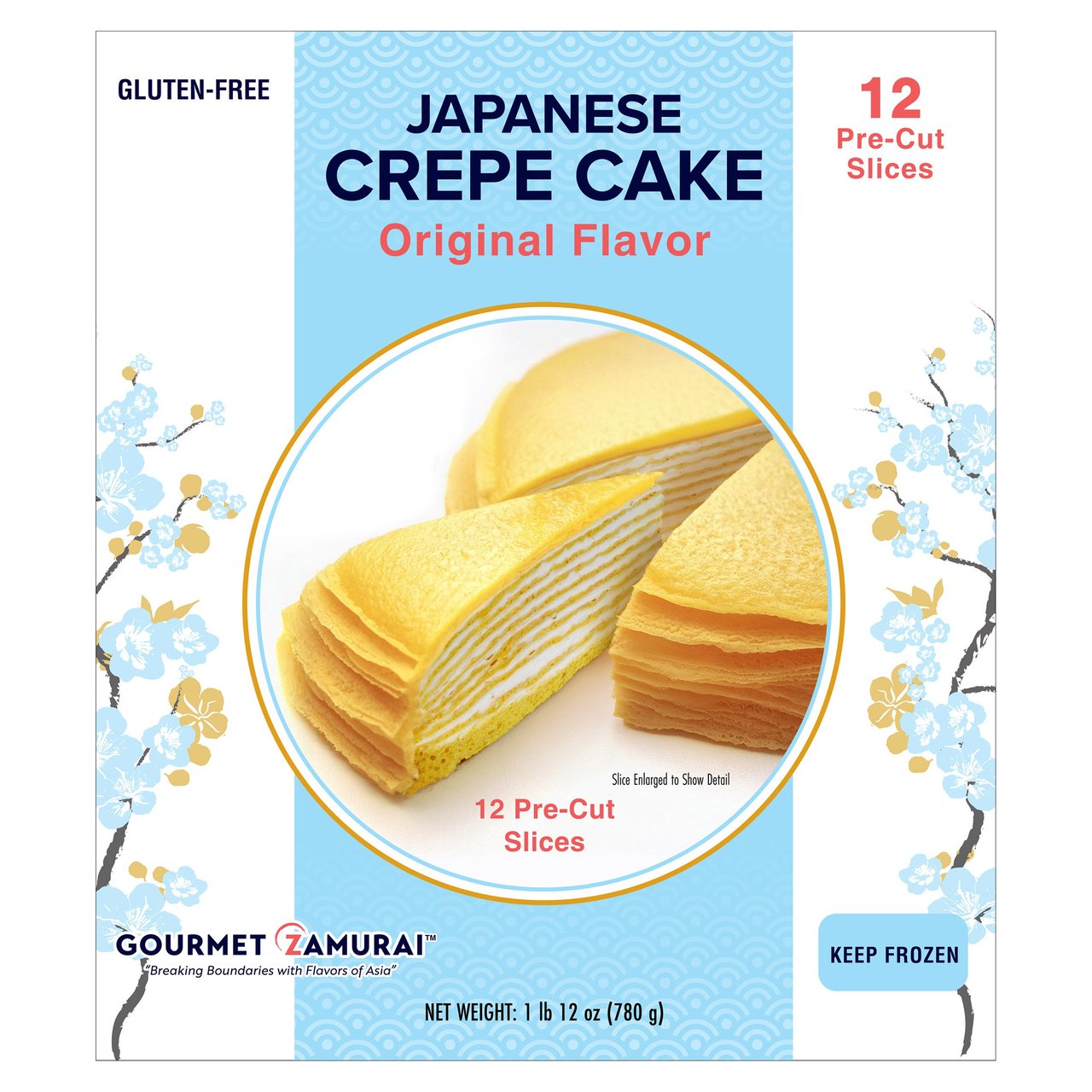 Gourmet Zamurai Japanese Crepe Cake Sliced 27.5 Ounces - Image 1