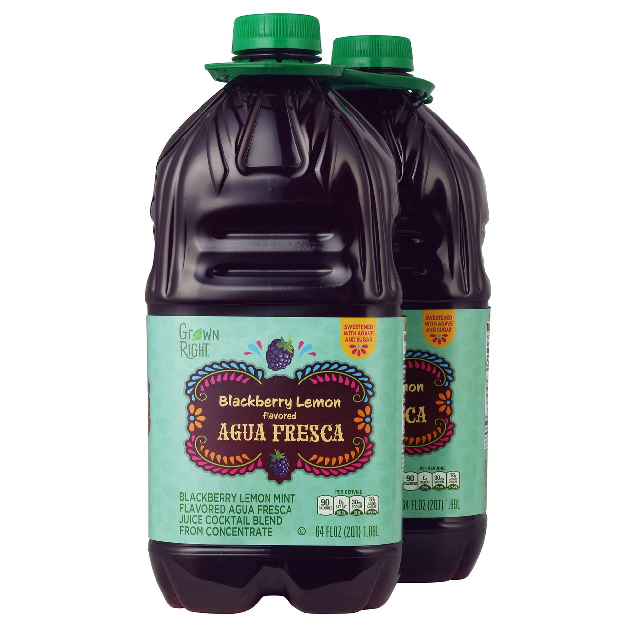 Grown Right Blackberry Agua Fresca, 2 x 64 oz - Image 1