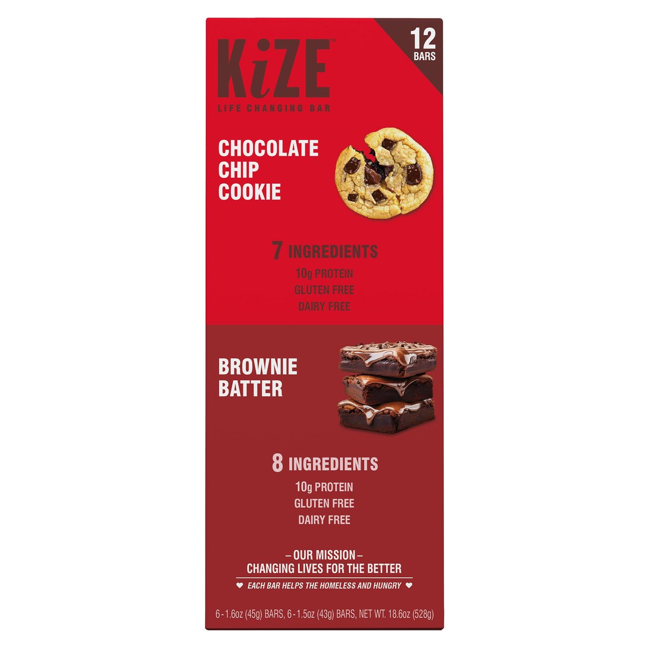 KiZE Variety Pack Brownie and Chocolate Chip 12 CT - Image 1