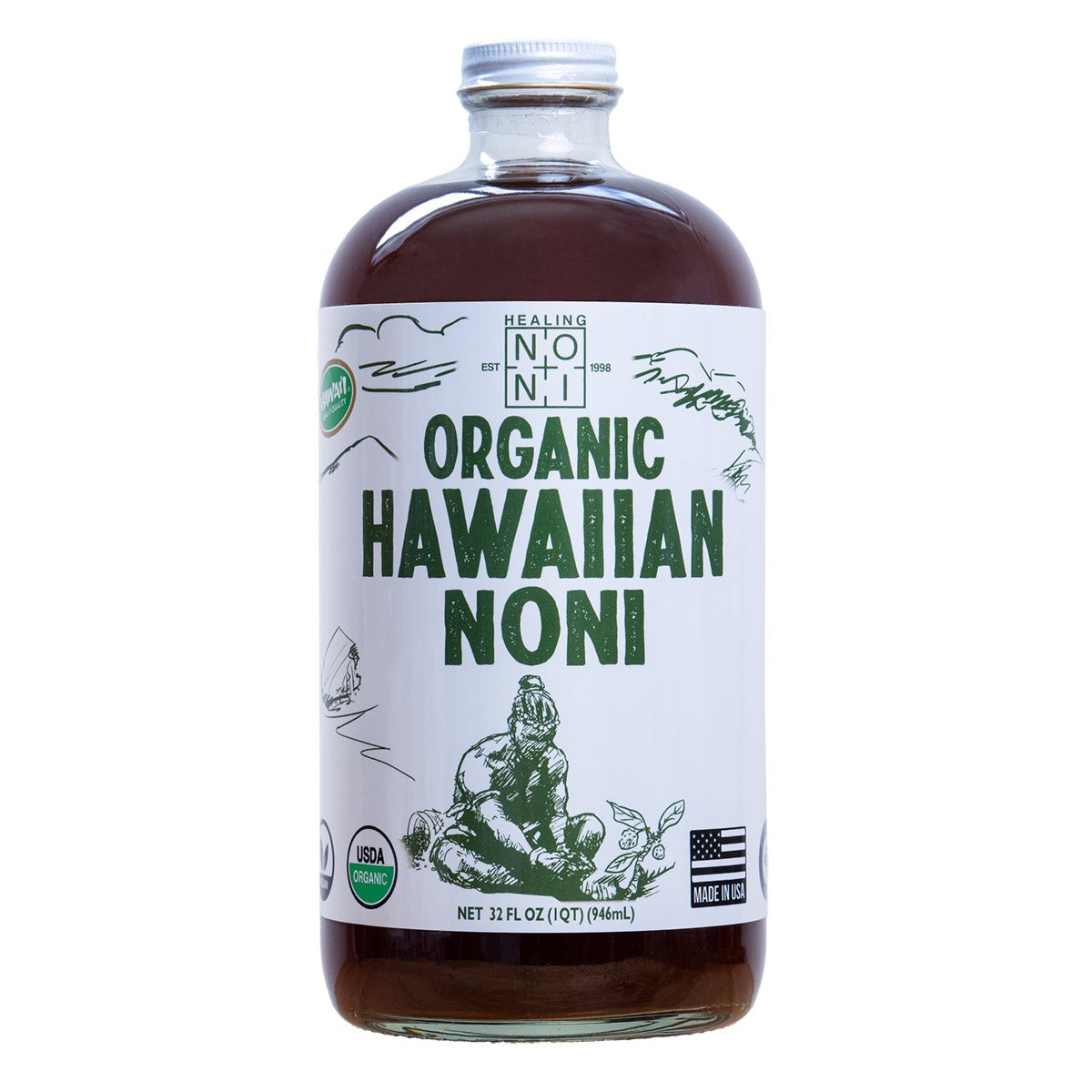 Healing Noni Organic Hawaiian Noni Juice 32 OZ - Image 1