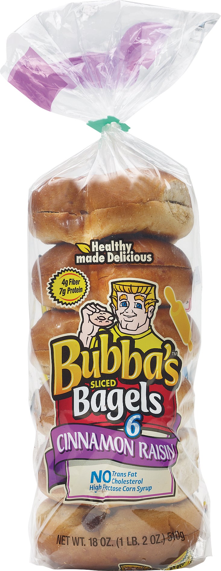 Bubba's Cinnamon Raisin Bagel, 6 Count, Sliced