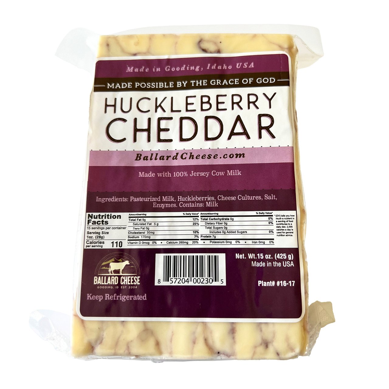 Ballard Cheese Huckleberry Cheddar 15 oz - Image 1