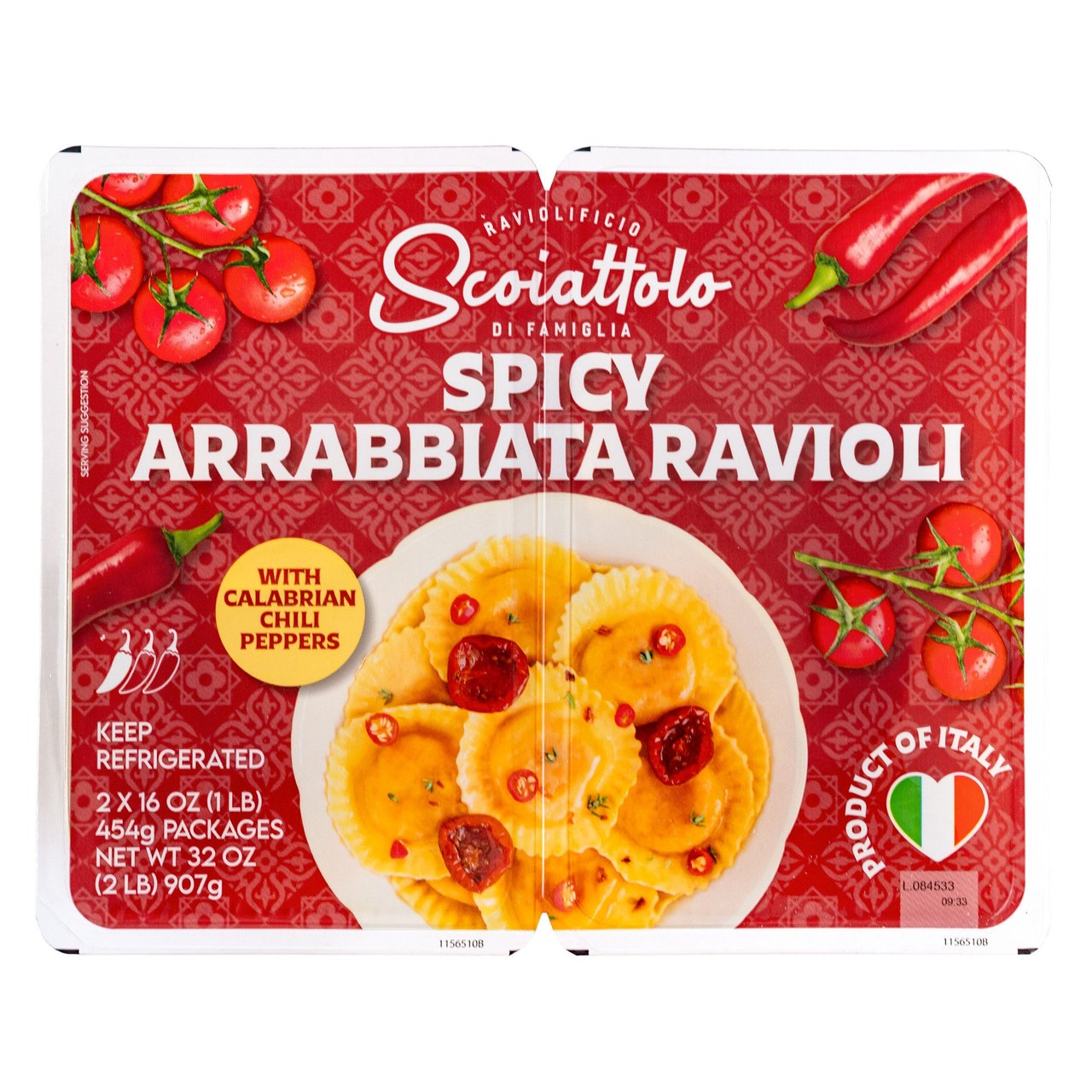 Scoiattolo Spicy Arrabbiata Ravioli 32 oz - Image 1