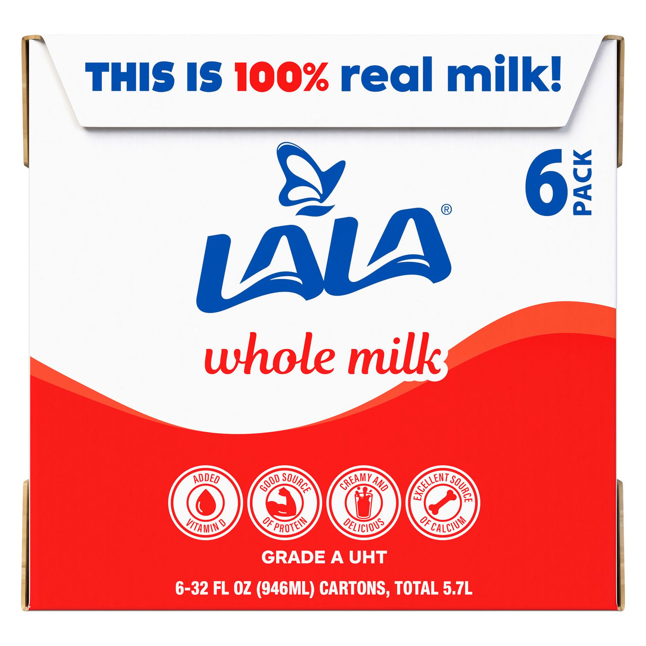 LALA Whole Milk 6 Pack 32 Ounces Each - Image 1