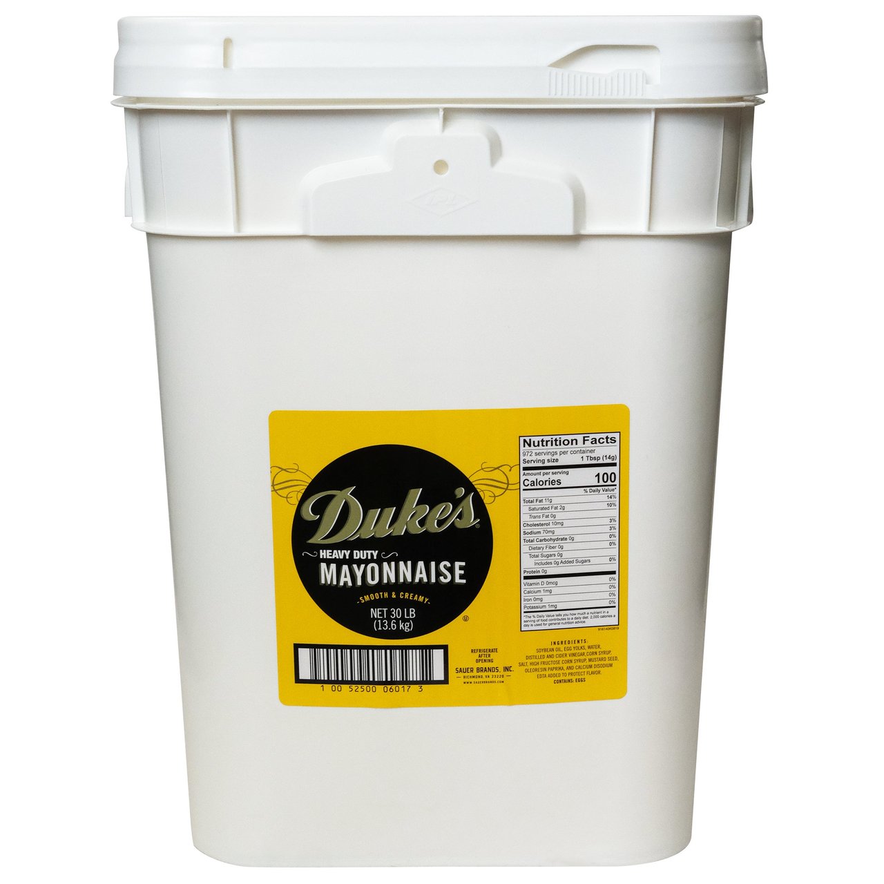 Duke's Heavy Duty Mayonnaise, 30 lbs