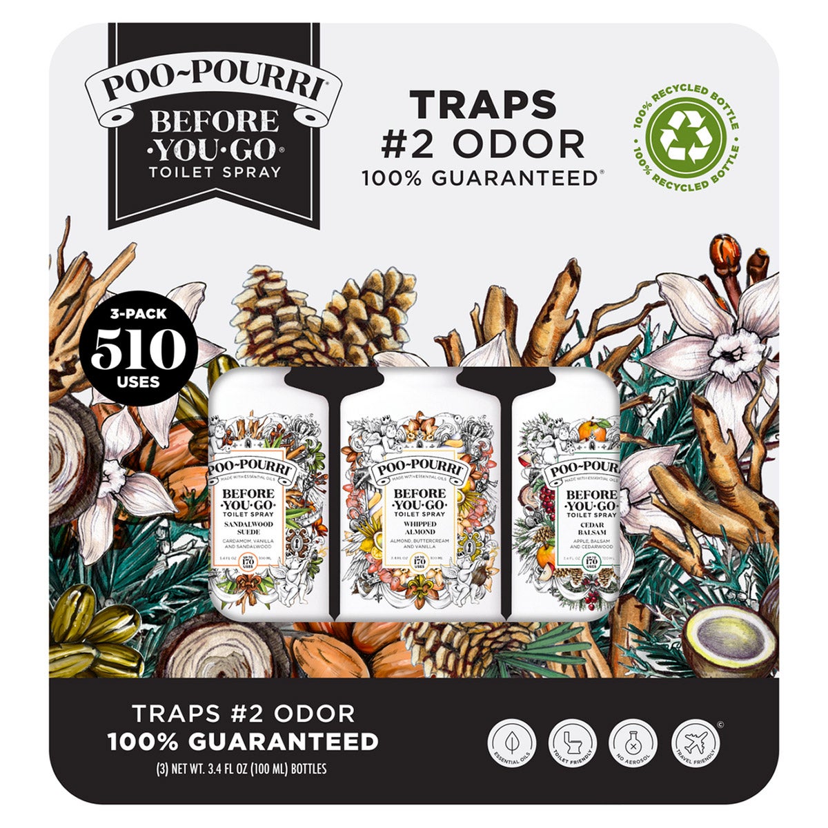 Poo-Pourri Before-You-Go Toilet Spray, 3-Pack, 3.4 fl oz Each - Image 1