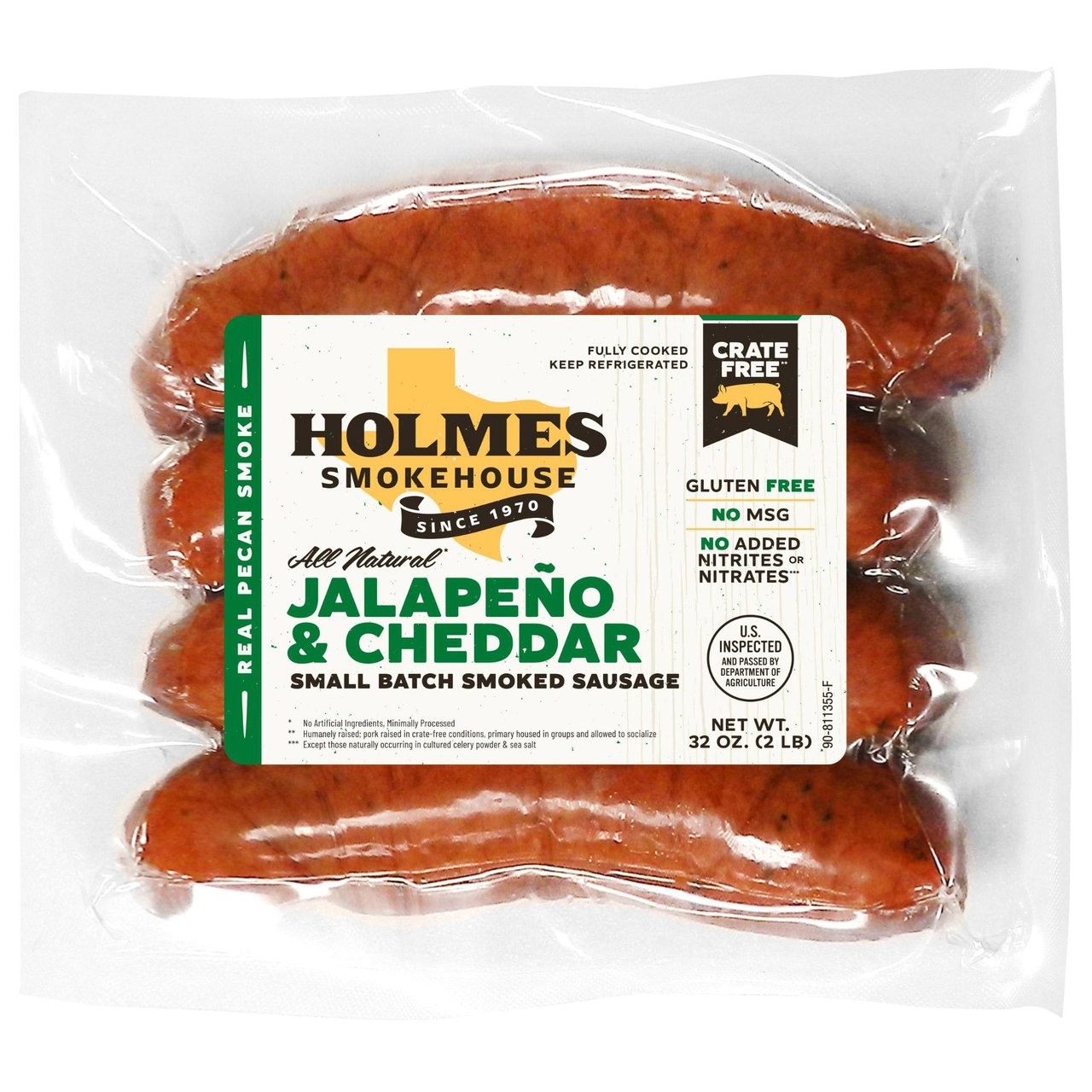 Holmes Smokehouse Jalapeño Cheddar Sausage 2 lb - Image 1
