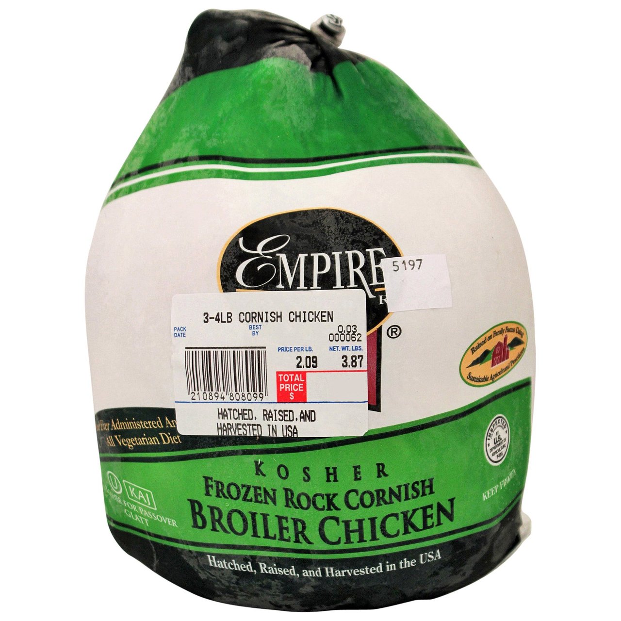 Empire Kosher Whole Cornish Chicken, Price Per Pound