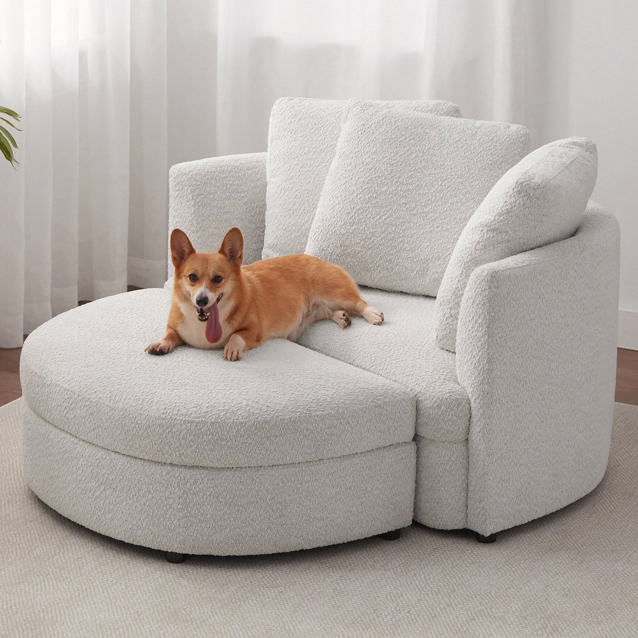 Aiden & Ivy Holley Fabric Accent Chair with Ottoman - Image 1