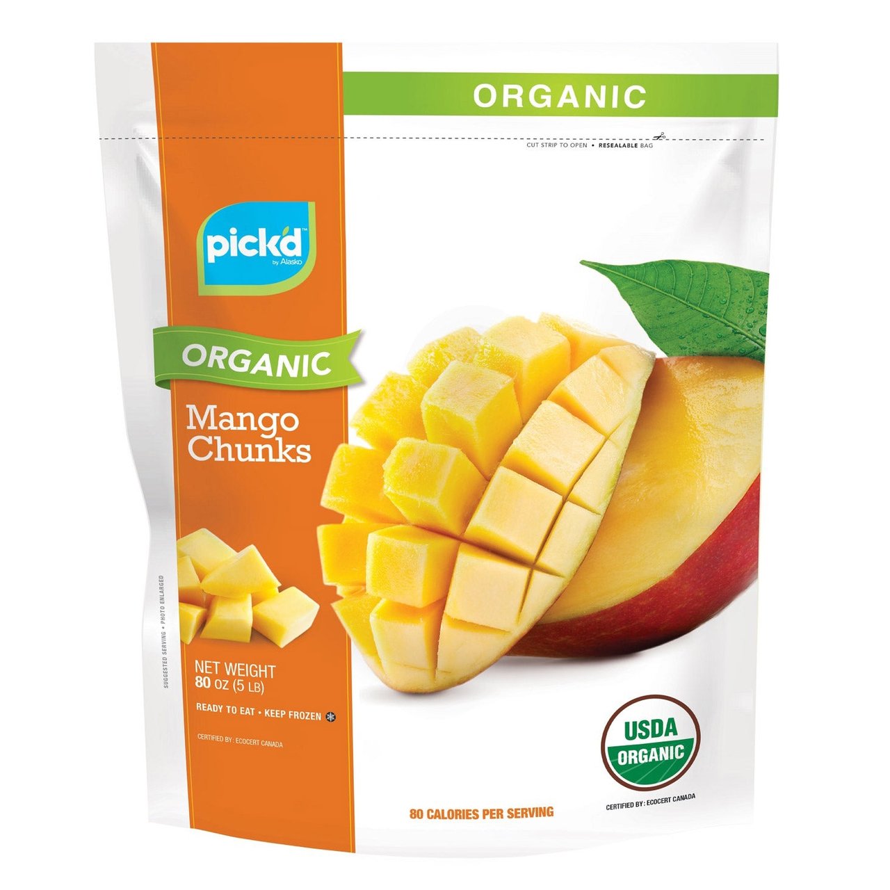 Pick'd Organic Mango Chunks 5 lbs - Image 1