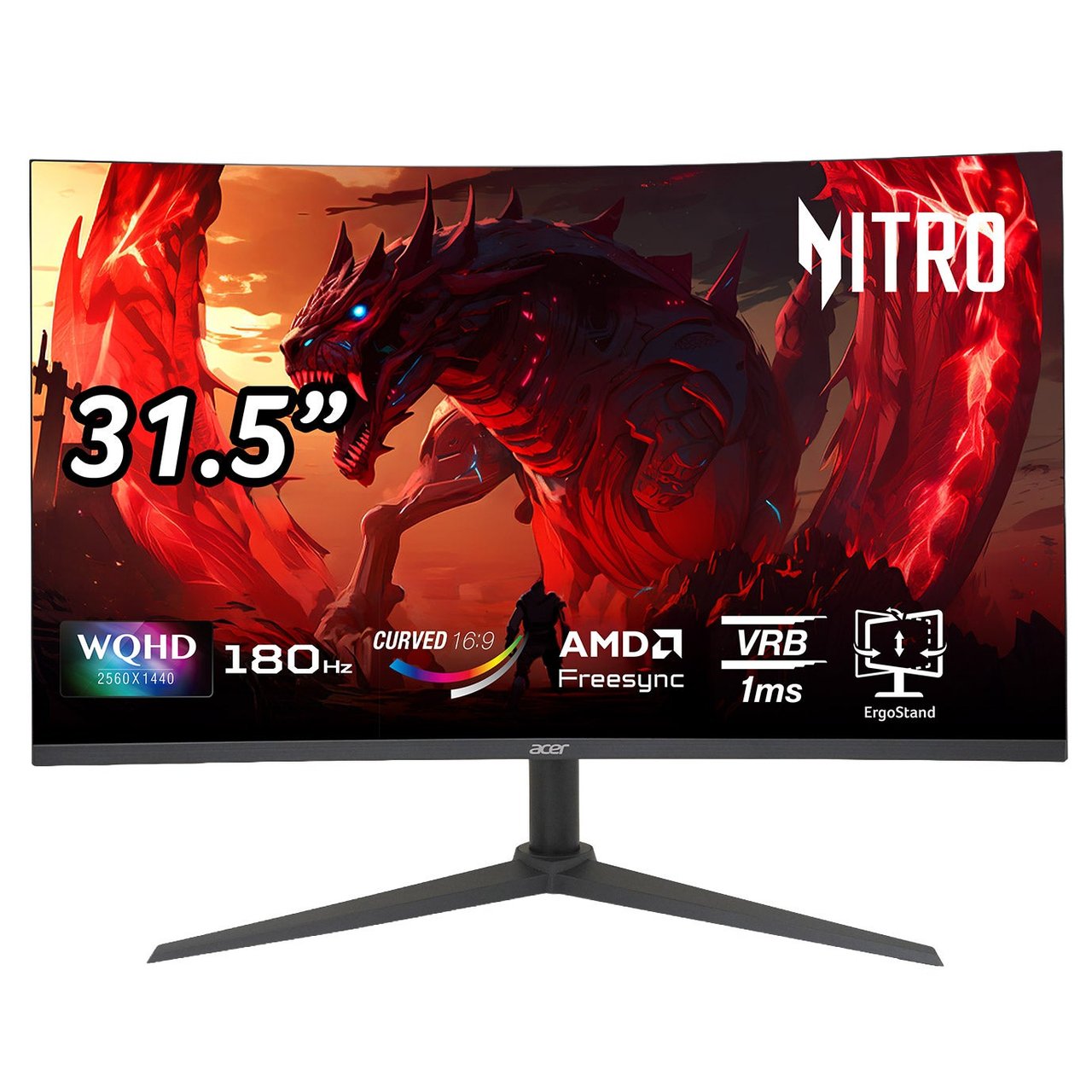 ACER 31.5" WQHD CURVED GAMING MONITOR - Image 1