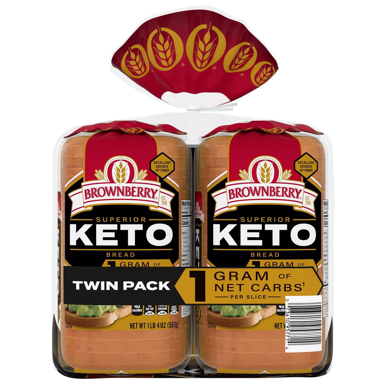 Brownberry Superior Keto Bread, 2/20 Ounce Loaves - Image 1