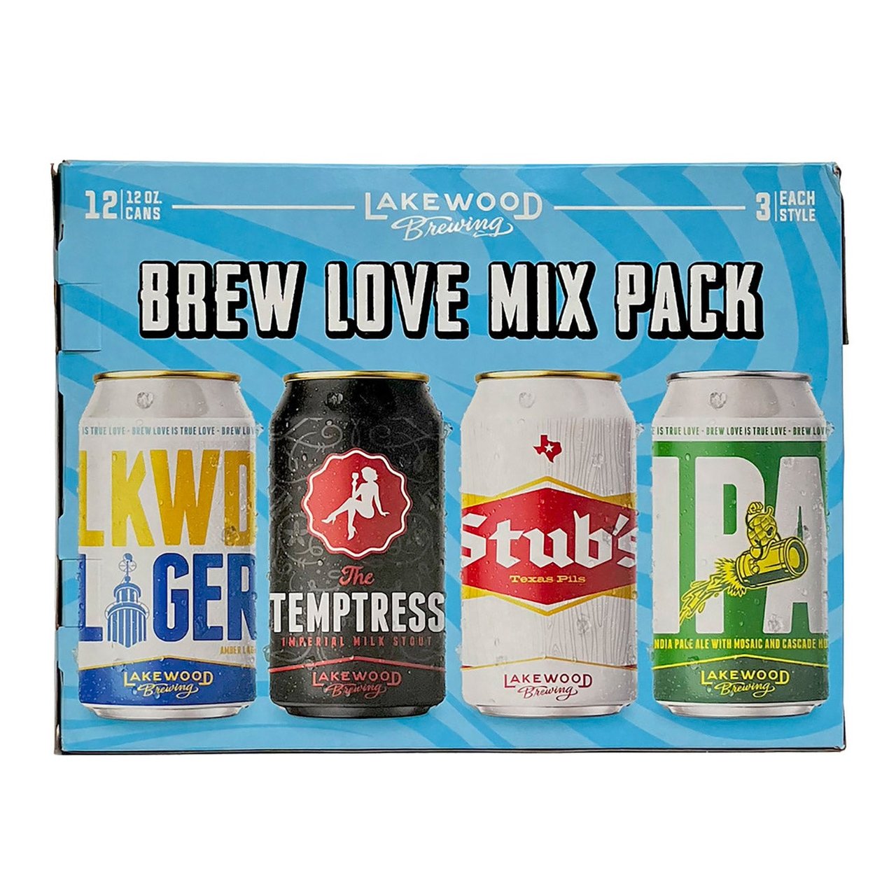 Lakewood Brewing Co Brew Love Mix Pack Variety 12/12 oz Cans - Image 1