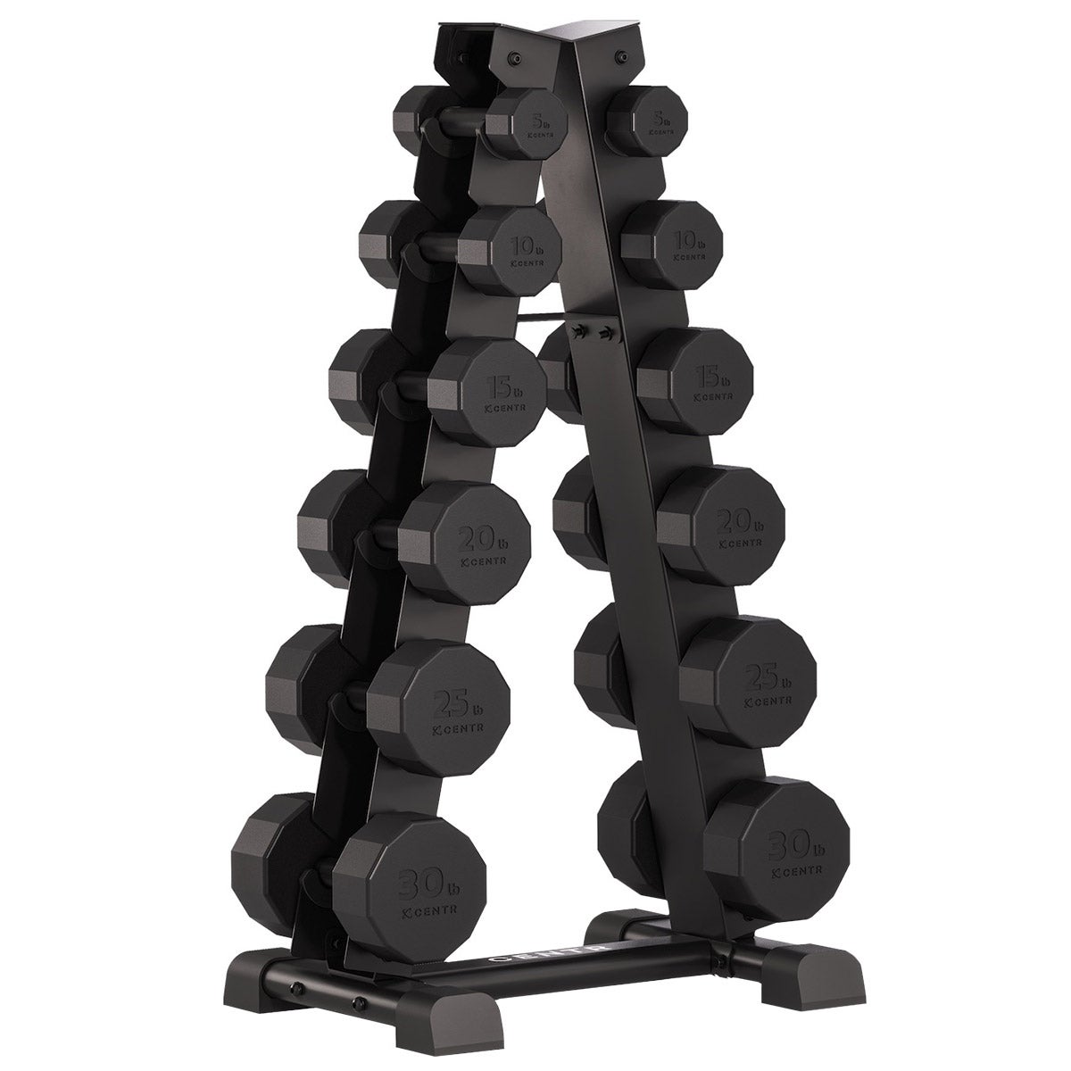 Centr 12-Sided 210 lb Rubber Dumbbell Set - Image 1