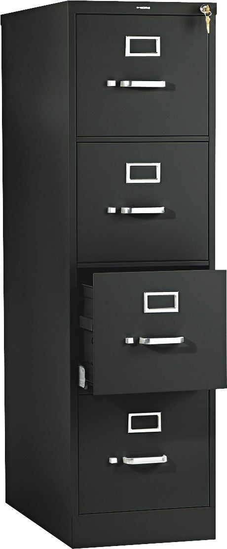 HON 510 Series 4-Drawer 25"D Letter File Black
