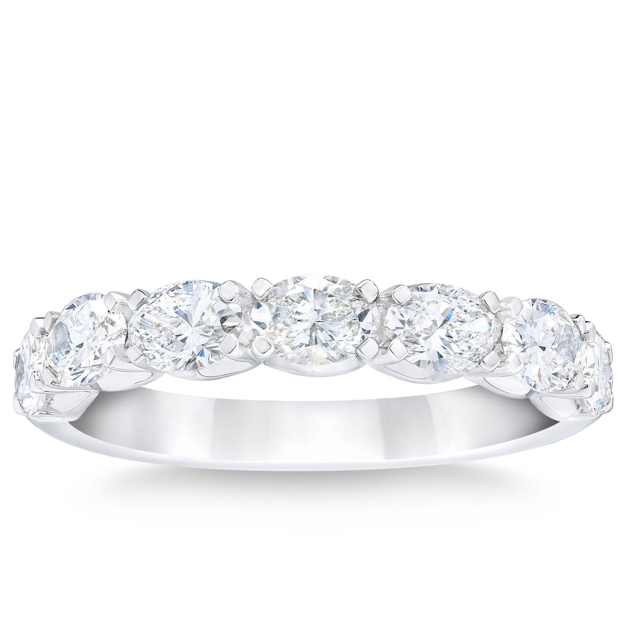 Oval 1.65 CTW VS2 Clarity, H Color Diamond Platinum Band - Image 1