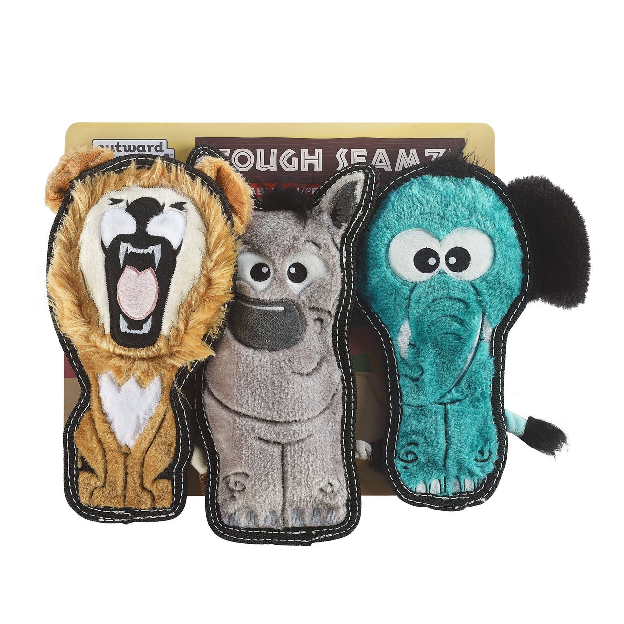 Outward Hound Durablez Tough Seamz Plush Dog Toys, 3 Count - Image 1