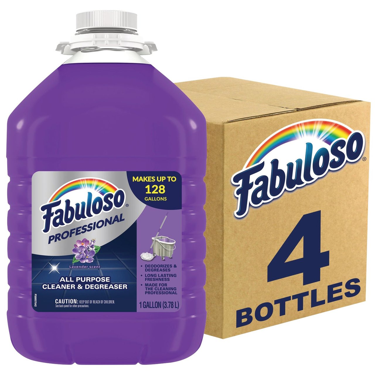 Fabuloso Professional All Purpose Cleaner and Degreaser, Lavender Scent, 1 Gallon, 4 Count - Image 1
