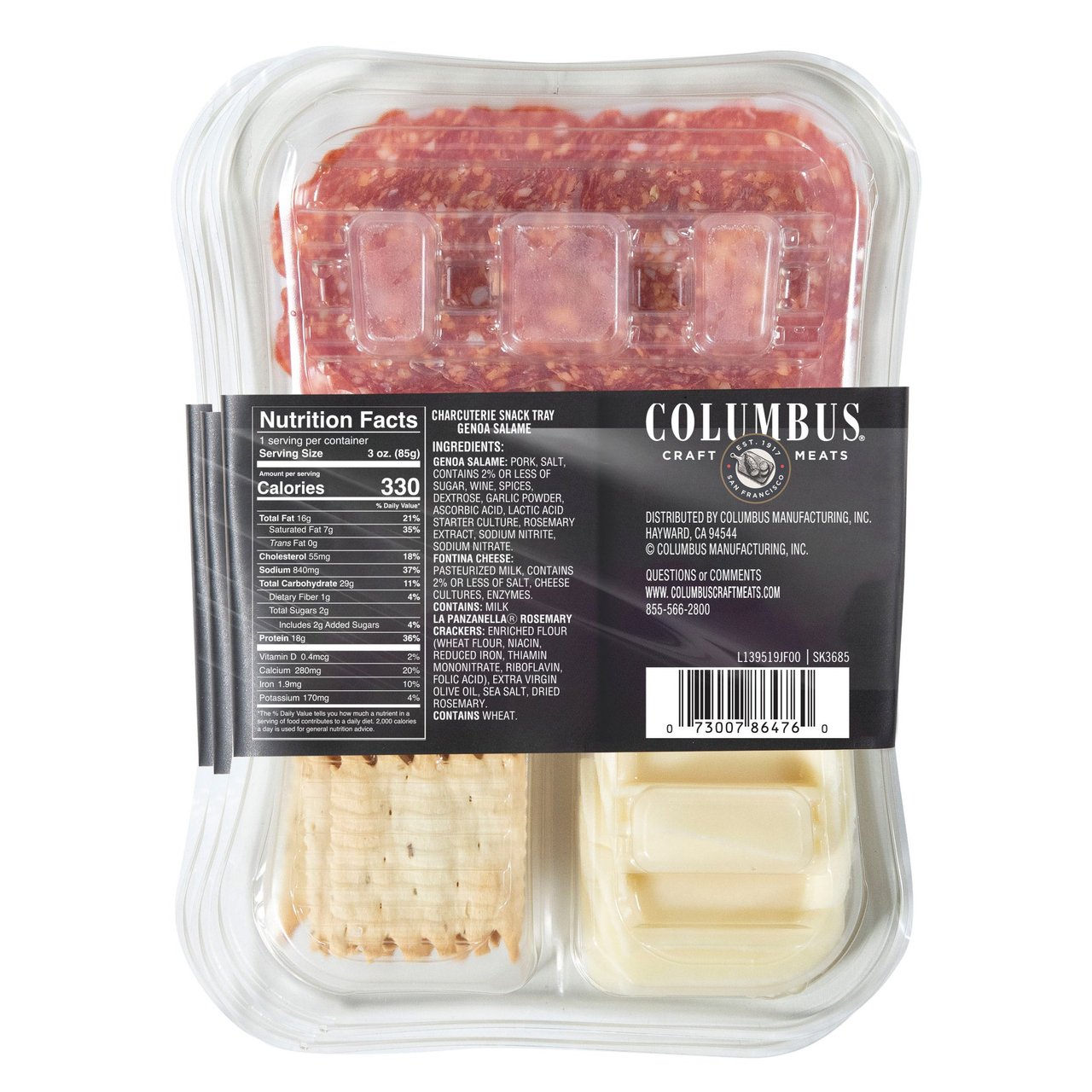 Columbus Charcuterie Snack Tray Genoa Salame 3 / 3.2 oz - Image 1