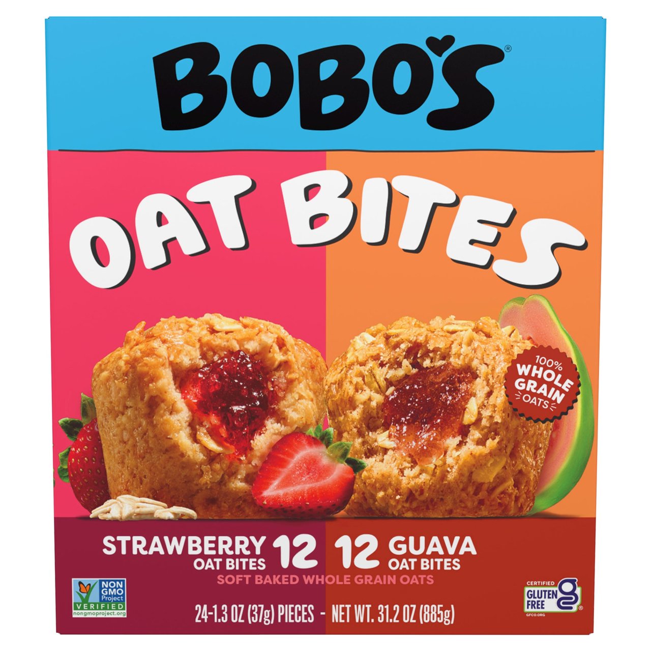 Bobo's Stuff'd Oat Bites Guava & Strawberry Variety Pack, 24 ct / 1.3 oz - Image 1