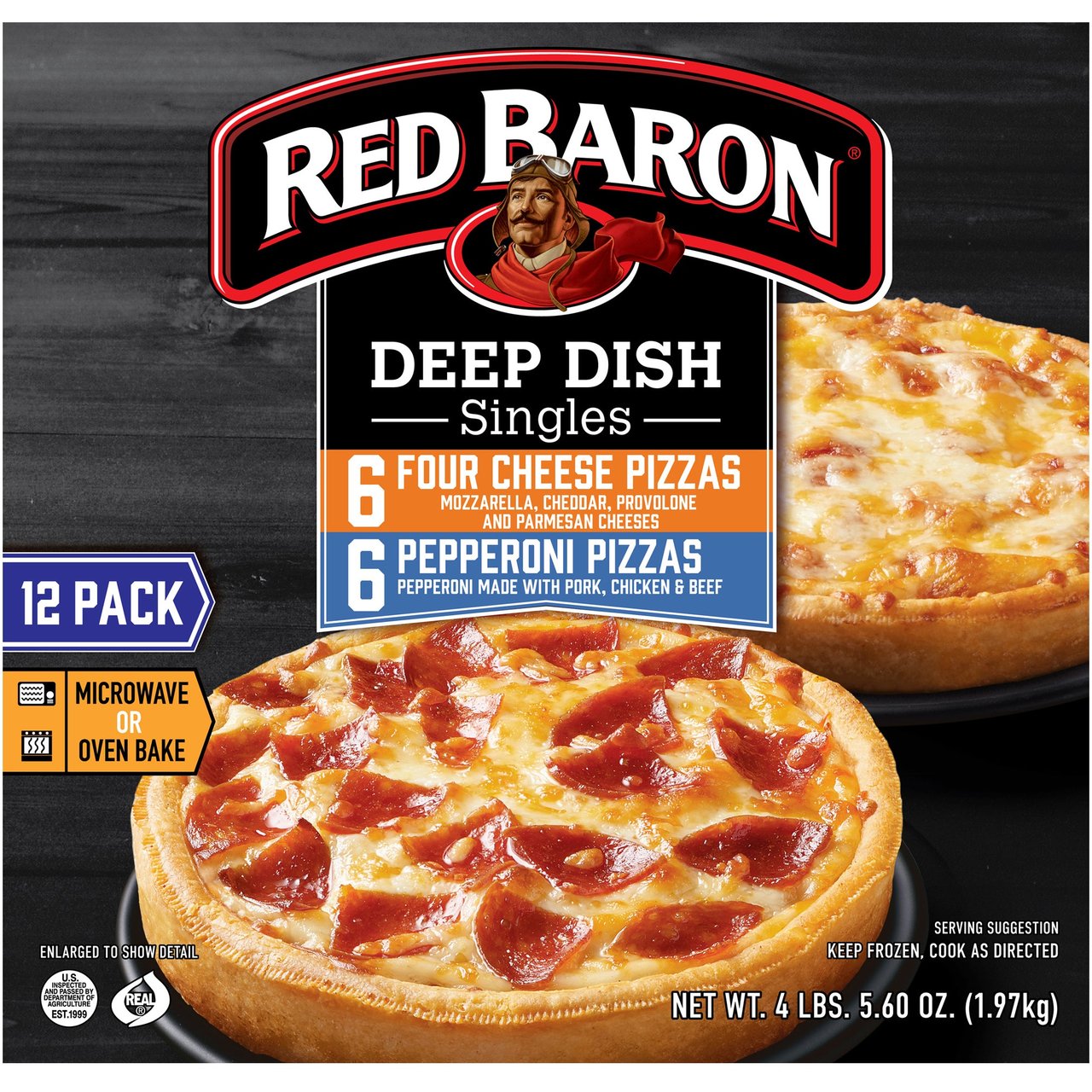 Red Baron 5" Deep Dish Pizza, Variety Pack, 12 CT - Image 1