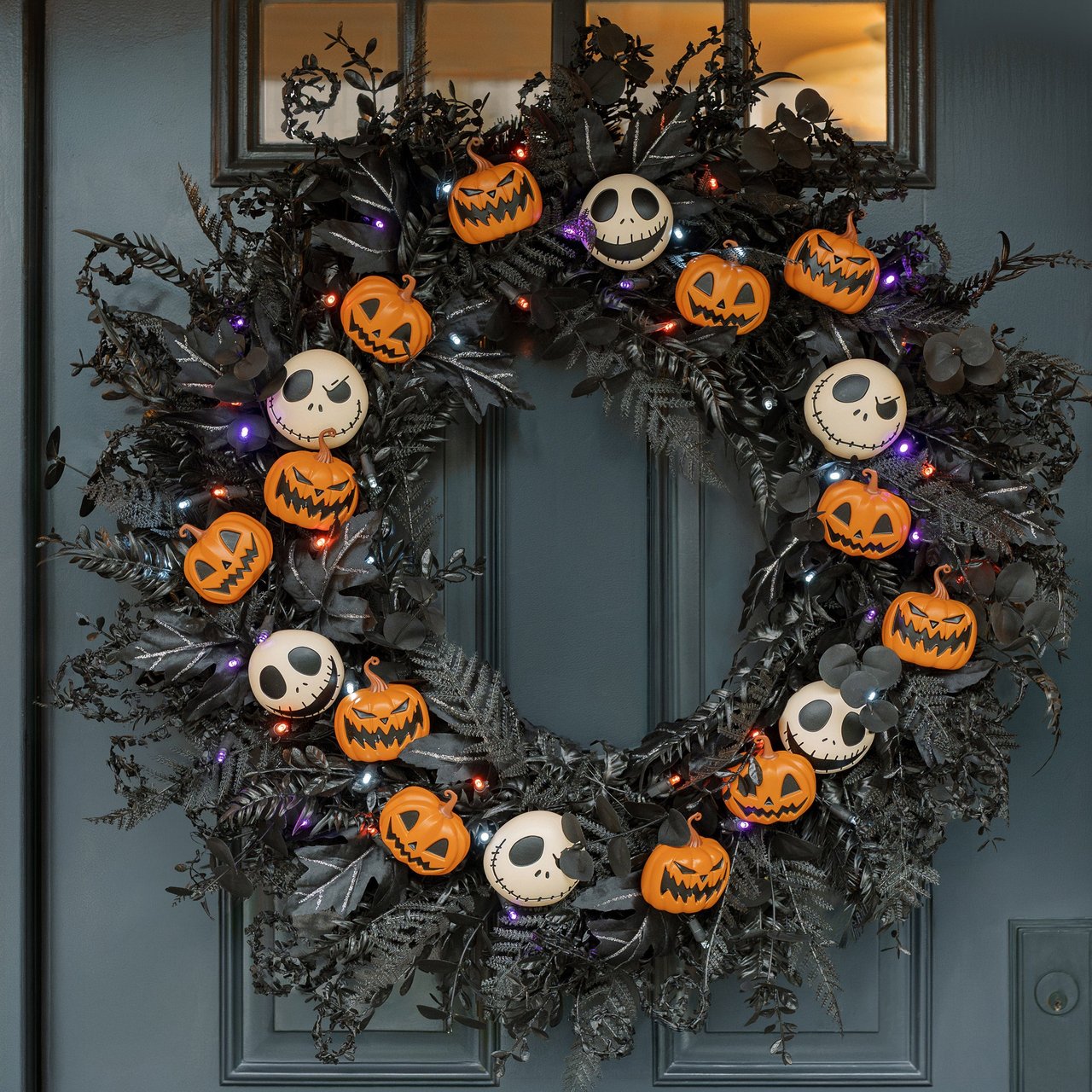 30" Pre-Lit LED Disney The Nightmare Before Christmas Wreath - Image 1