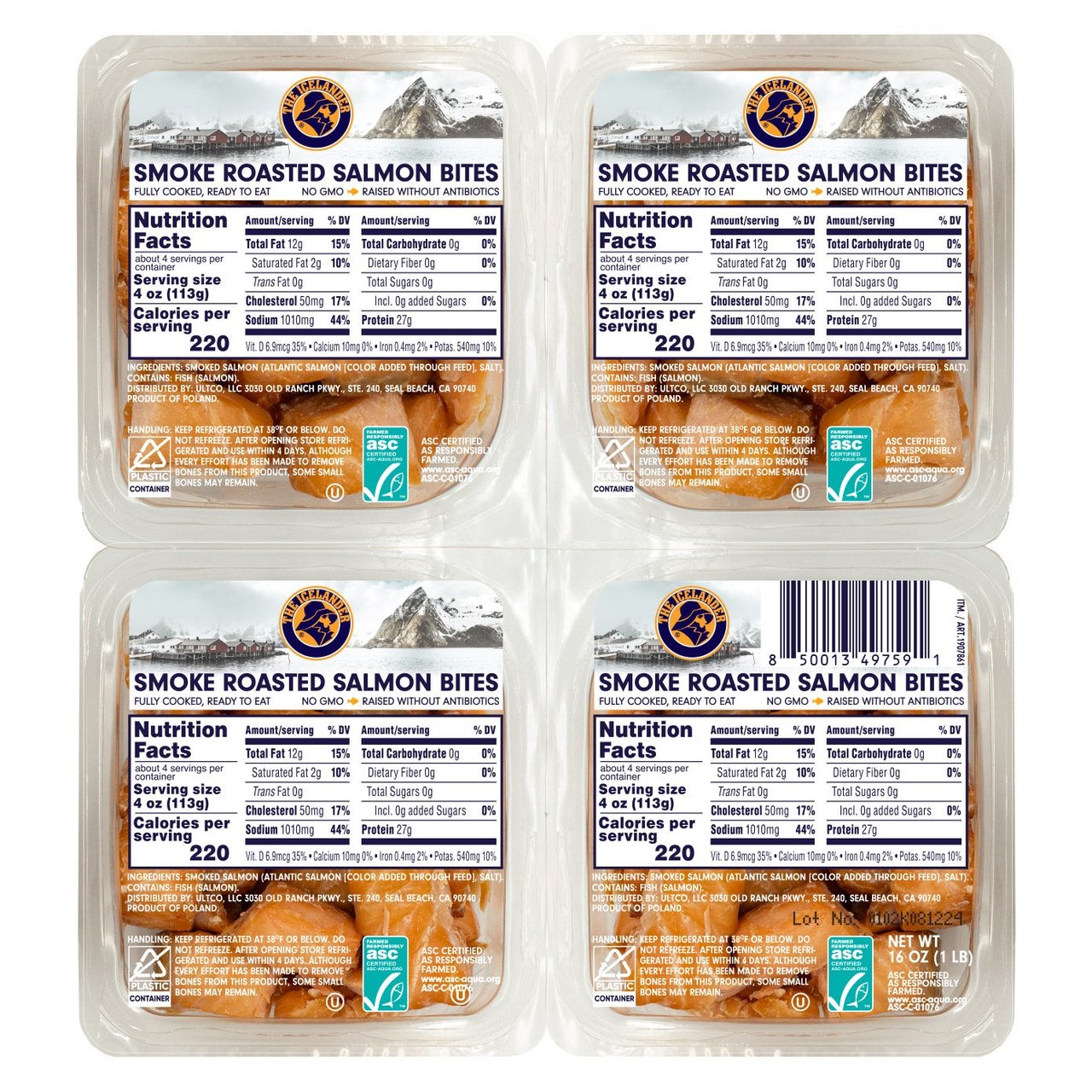 The Icelander Smoke Roasted Salmon Bites 16 oz - Image 1