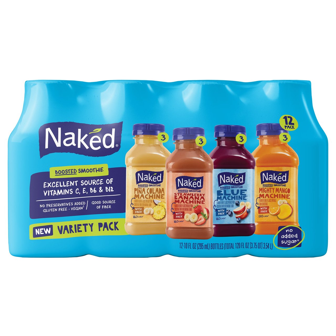 Naked Juice Boosted Smoothies, 12 Pack of 10 Ounce Bottles - Image 1