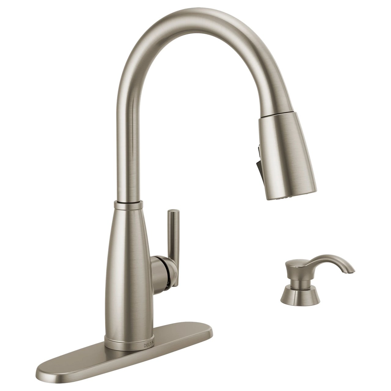 Delta Varos Pull-Down Brushed Nickel Kitchen Faucet - Image 1