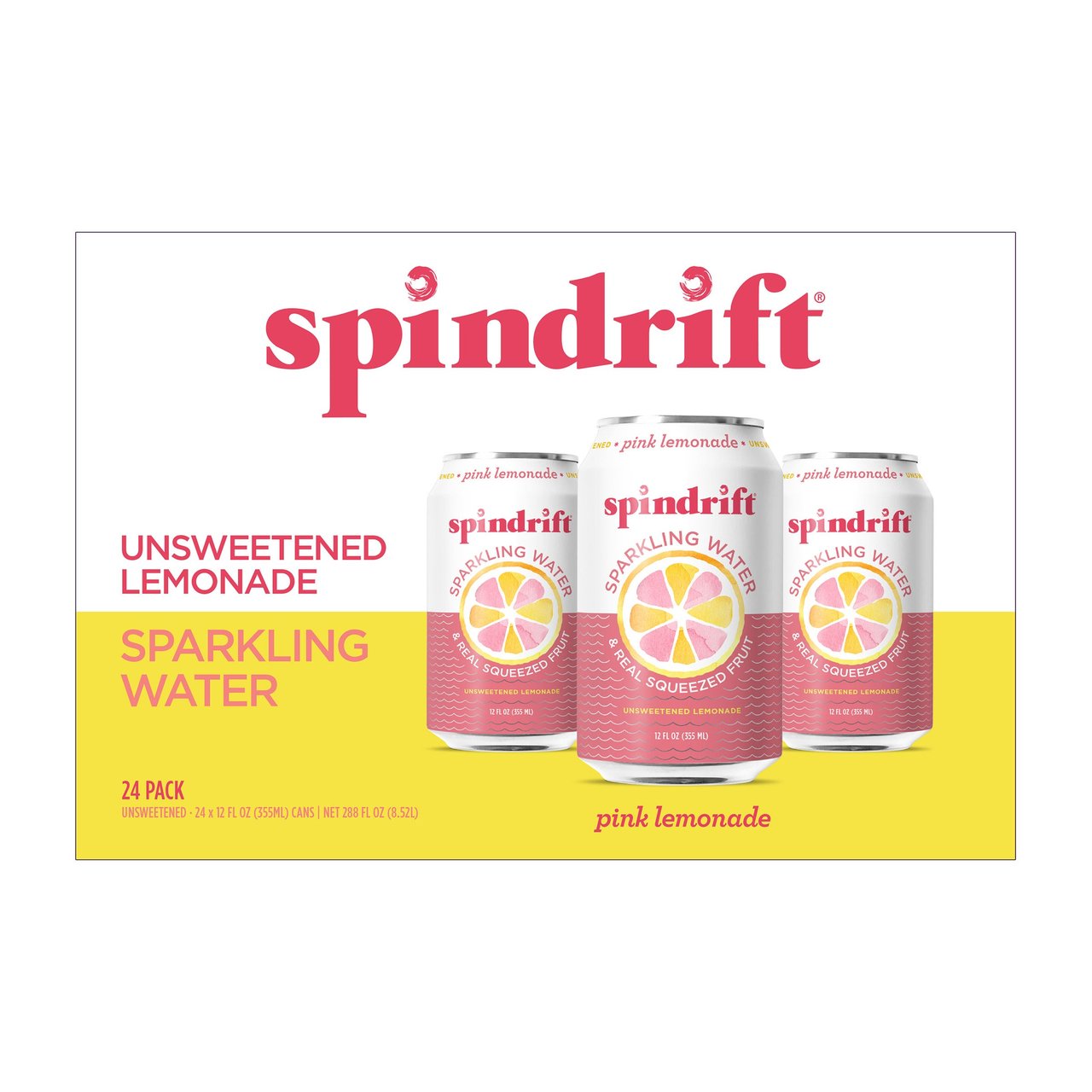 Spindrift Pink Lemonade 24/12 oz - Image 1