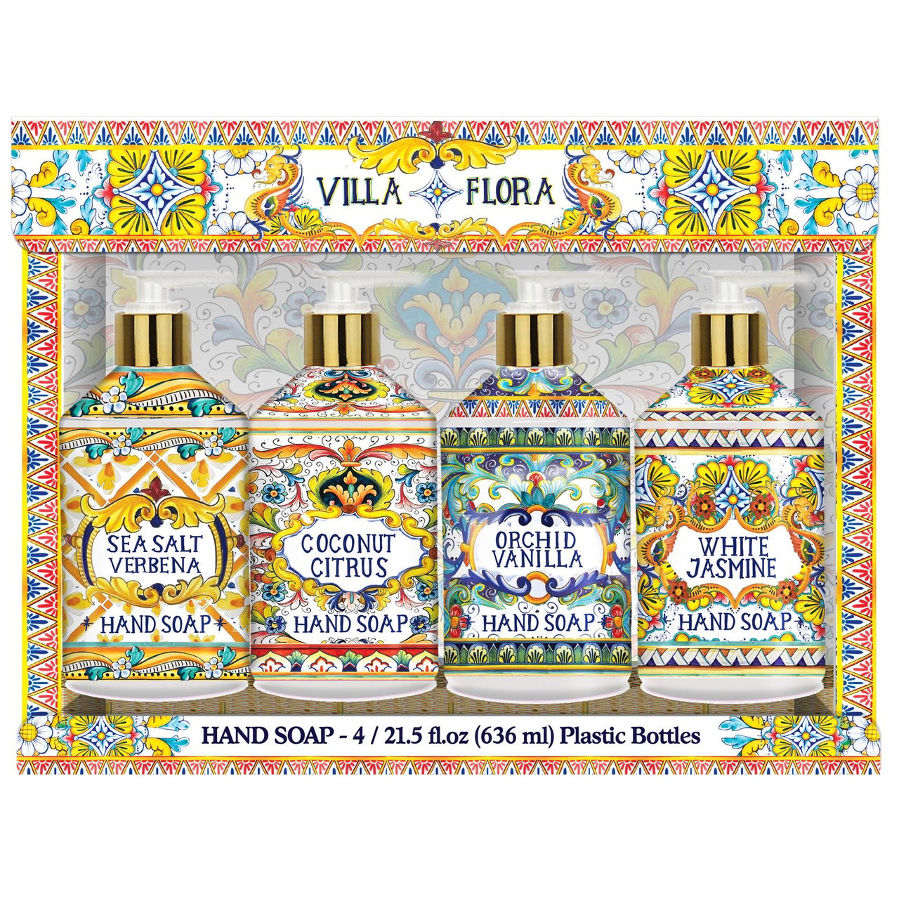 H+B Villa Flora Hand Soap, 4-Pack / 21.5 fl oz - Image 1