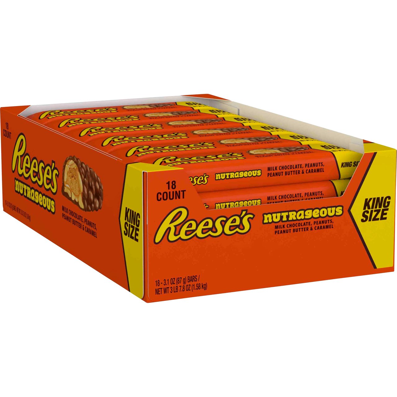 Reese's NutRageous King Size Candy Bars, 18 Count / 3.1 oz - Image 1