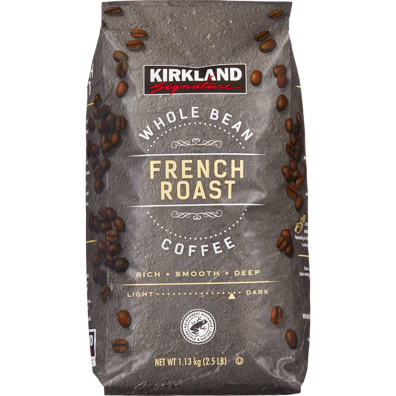 Kirkland Signature Whole Bean French Roast 40 oz (2.5 lbs) - Image 1
