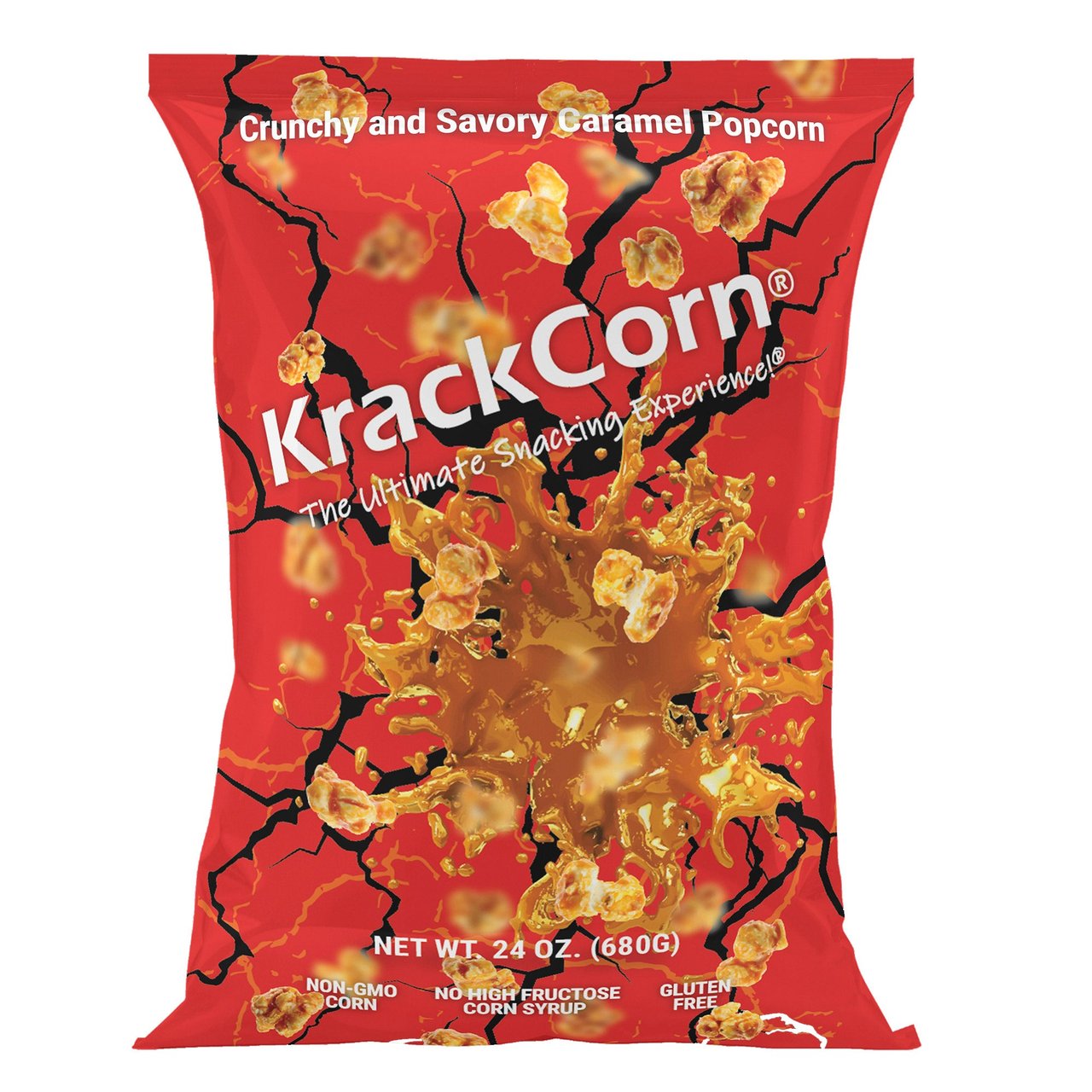 KrackCorn Caramel Popcorn 24 oz - Image 1