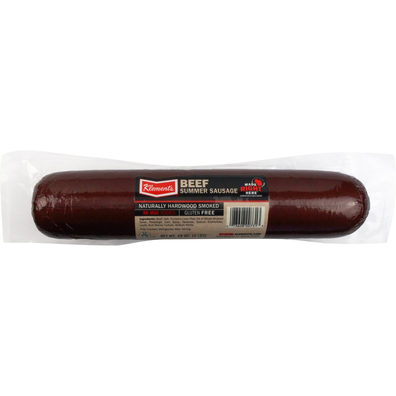Klement's Beef Summer Sausage 48 oz (3 lbs)