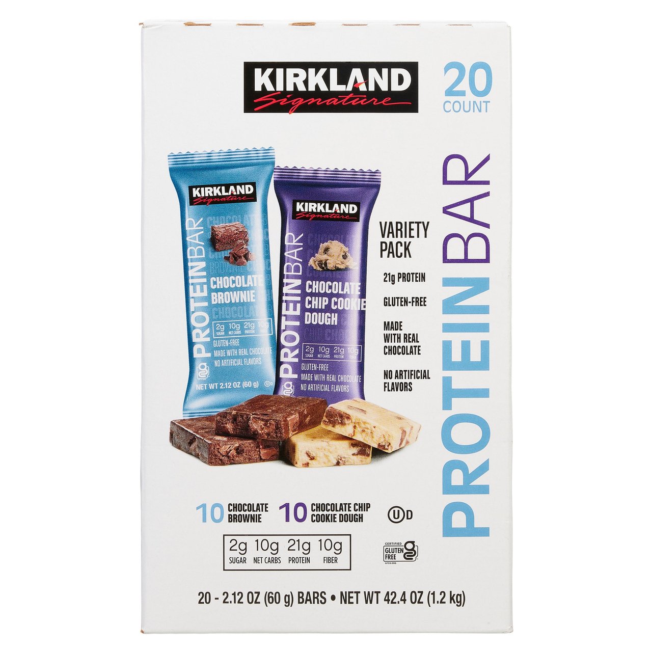 Kirkland Signature Protein Bar, Variety Pack, 20 Count, 2.12 oz - Image 1