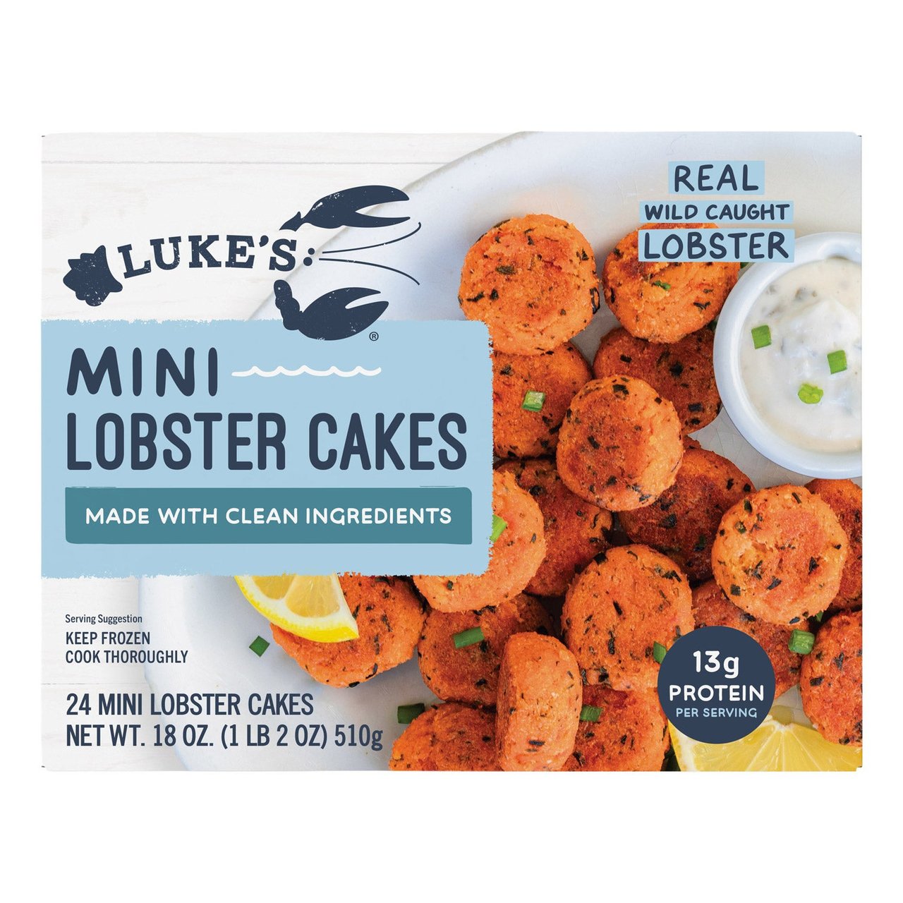 Luke's Mini Lobster Cakes, 2 x 12 Count (1.12 lbs) - Image 1