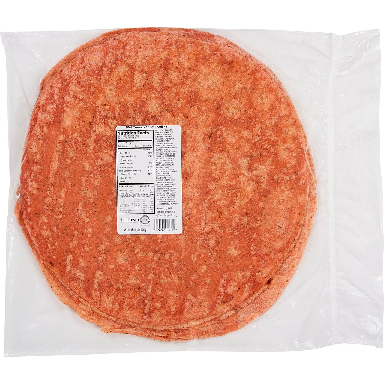 La Fiesta 13.5" Tomato Wrap 10 CT