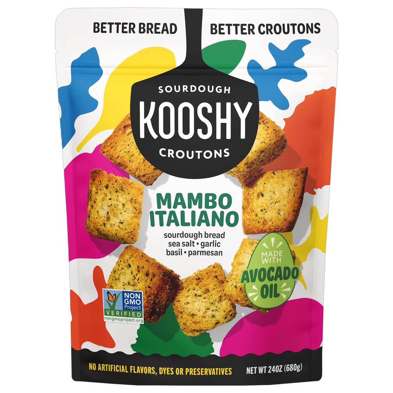 Kooshy Croutons Mambo Italiano with Avocado Oil, 24 oz - Image 1