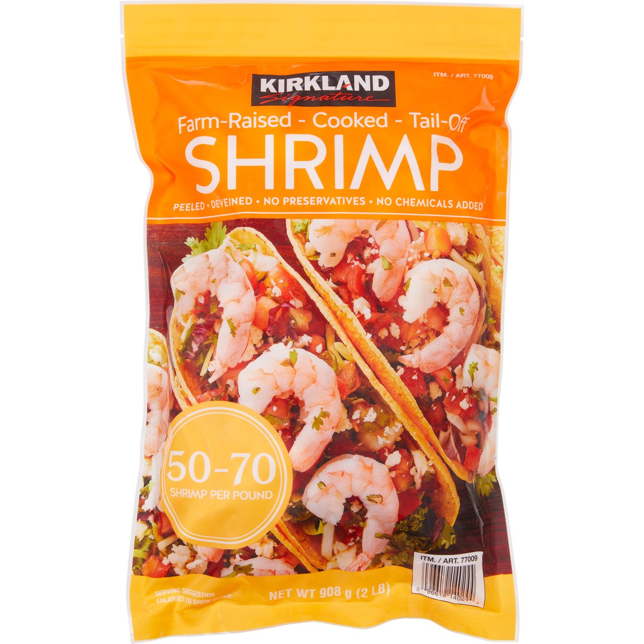 Kirkland Signature 50/70 ct Cooked Tail-Off Shrimp 2 lb - Image 1