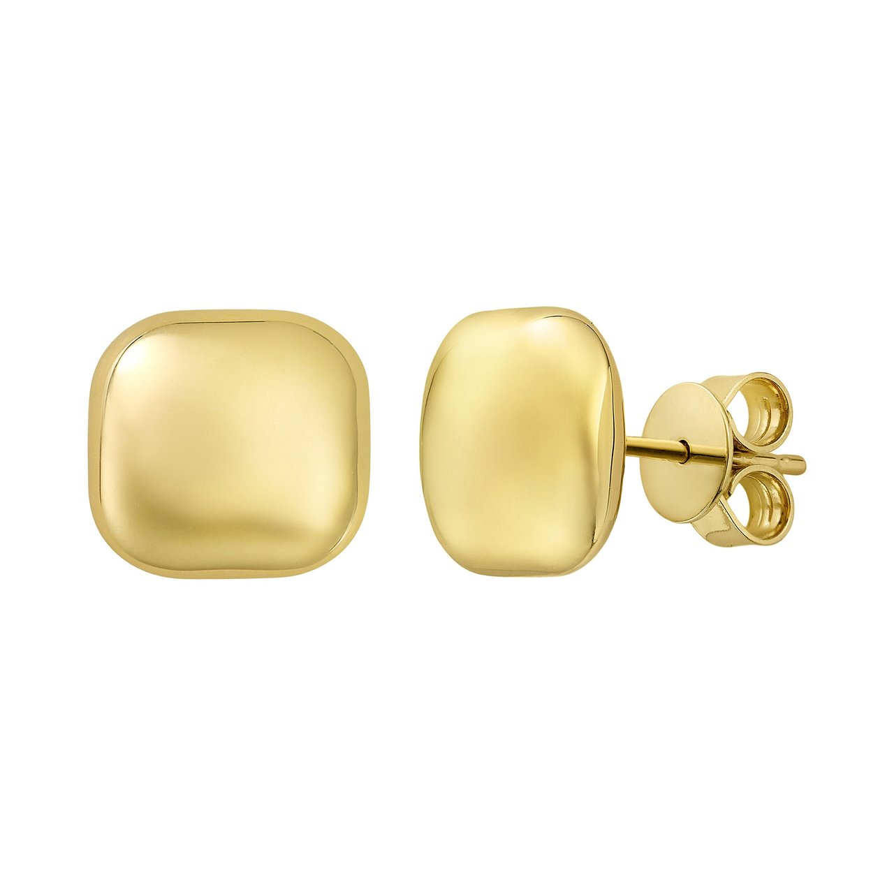 14kt Yellow Gold Puffed Square Stud Earrings - Image 1
