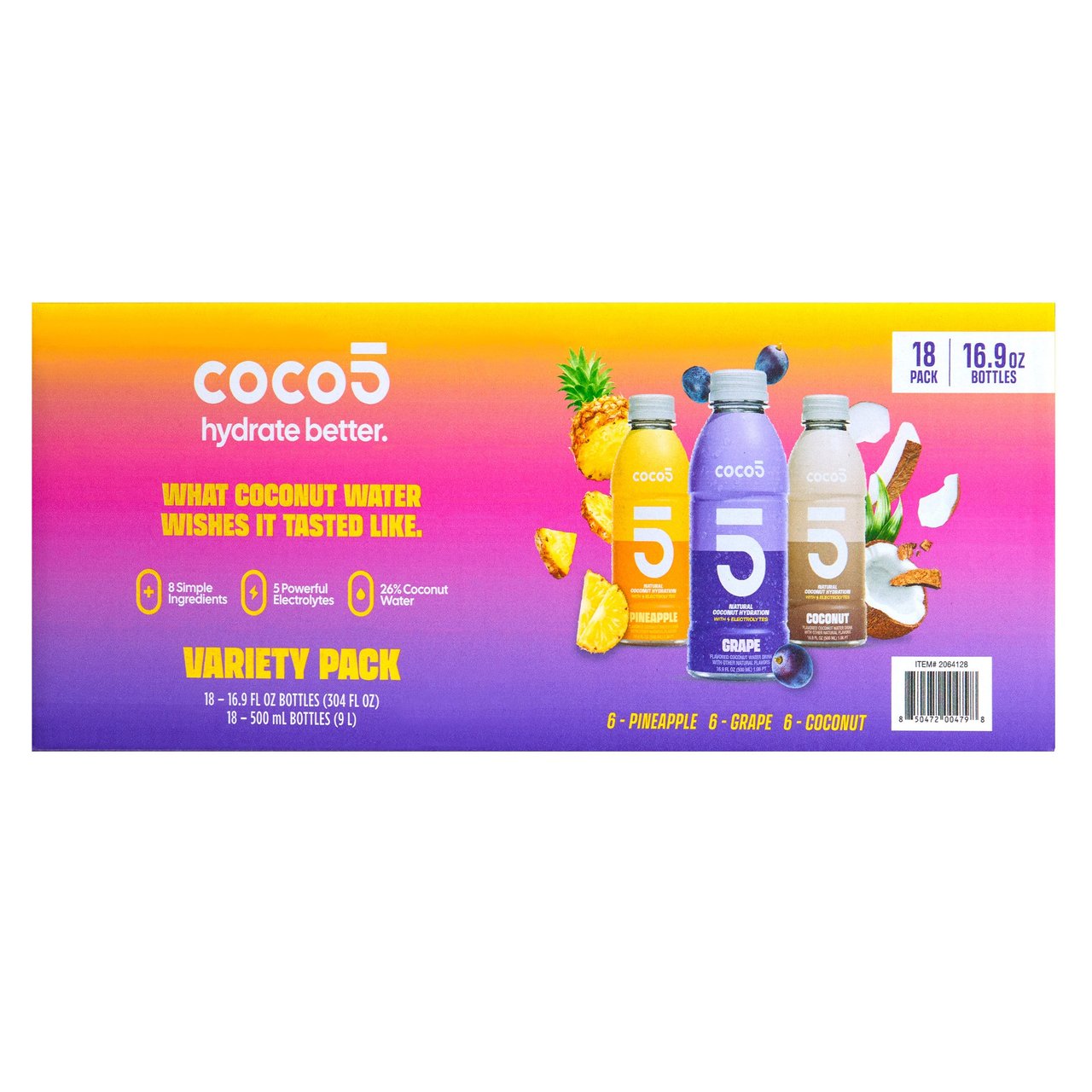 COCO5 HYDRATION VARIETY PACK 18/16.9 OUNCE BOTTLES - Image 1