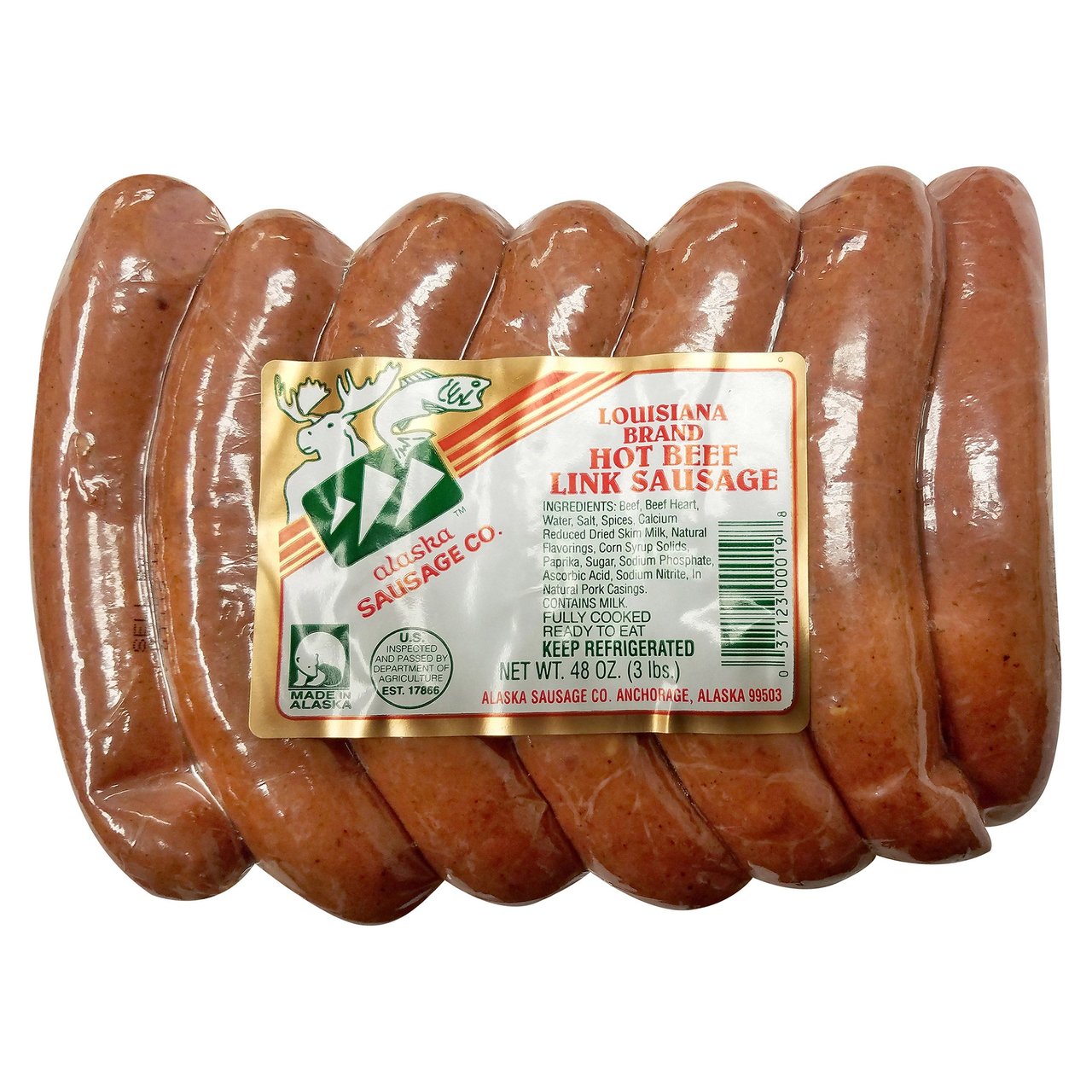 Alaska Sausage Co. Louisiana Hot Links 3 lb - Image 1