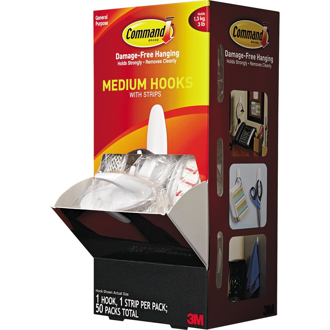 3M Command Medium Designer Adhesive Hooks, 50 Count - Image 1