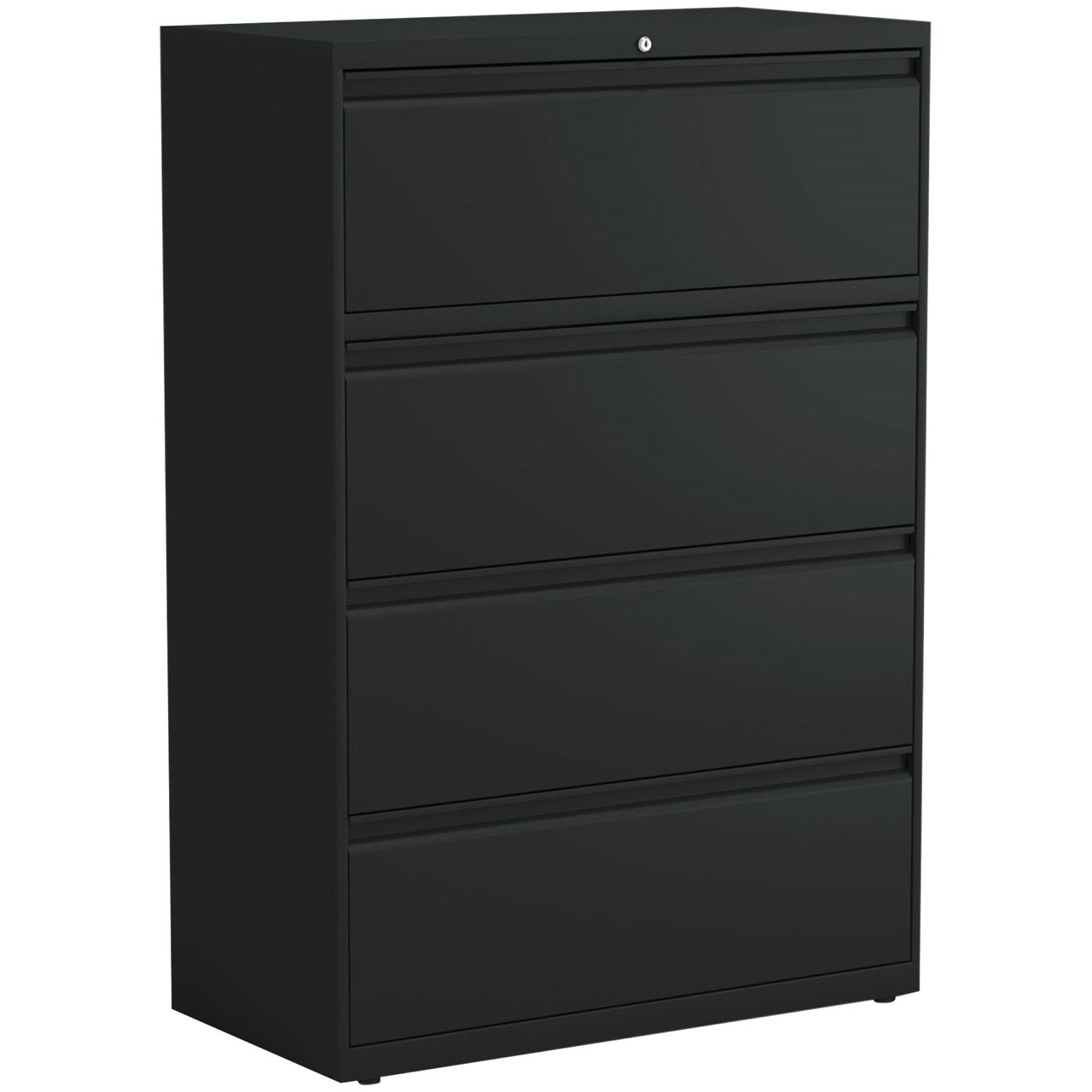 Alera 36" Lateral File Cabinet, 4 Drawers, Black (ALEHLF3654BL) - Image 1