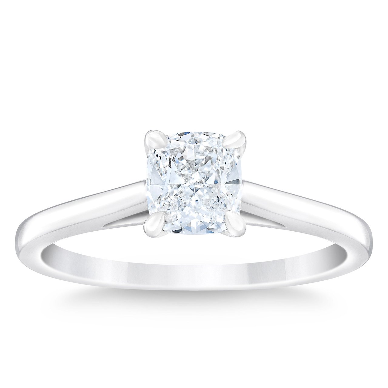 1.03 CT Cushion Cut Platinum Solitaire Diamond Ring, VS2 Clarity, G Color - Image 1
